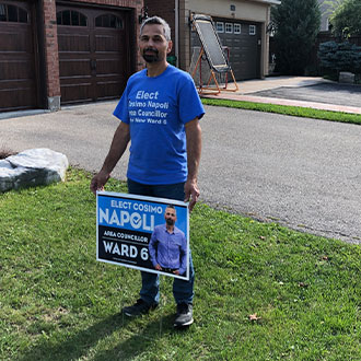 Putting up signs in Ward 6!